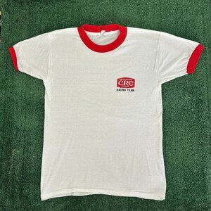 Vintage 70s Motorsport Racing Team T-Shirt CRC Ringer Tee